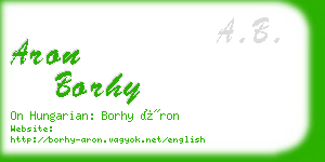 aron borhy business card